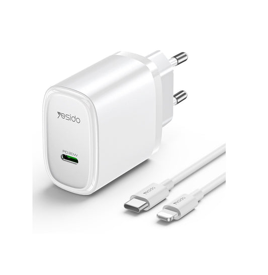 Yesido Quick Charger 20W with Type-C to Lightning Cable YC57L