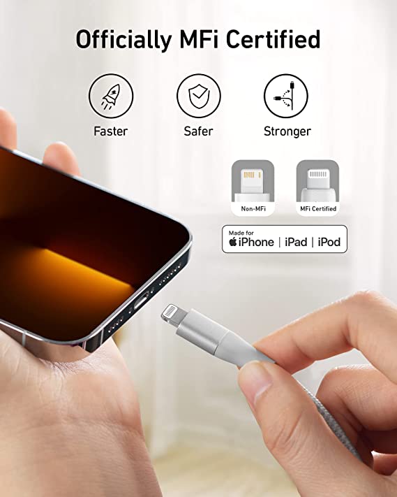 Anker PowerLine+II Lightning Silver 0.9 m