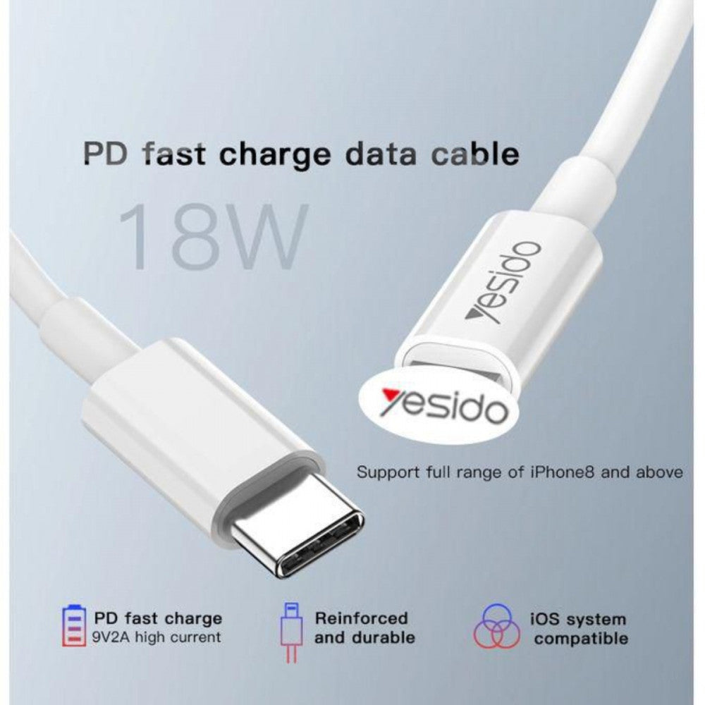 Yesido PD Fast Charging Type-C to Lightning Cable 1.2 meter 18 Watt CA49