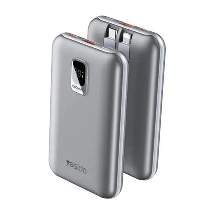 Yesido Power Bank 10000 mAh PD With Lightning and Type-C Cabl YP48