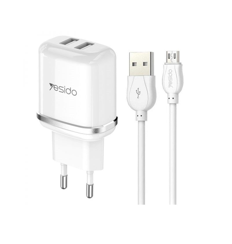 Yesido Dual USB Charger 2.4A with Cable YC26